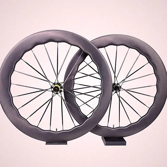 700C Carbon Road Bicycle Wheelset with Center Lock Disc Brake Clincher Wheels