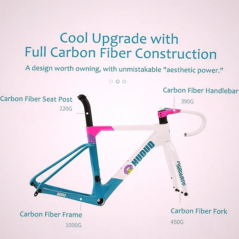700C Full Carbon Fiber Road Bicycle Frameset with Fork Disc Brake Bike Frames