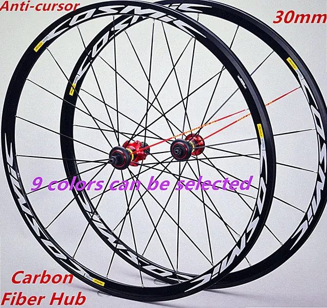 700c Road Bike Carbon Fiber Hub Bicycle Alloy Wheels Bearing Depth 30mm Wheelset