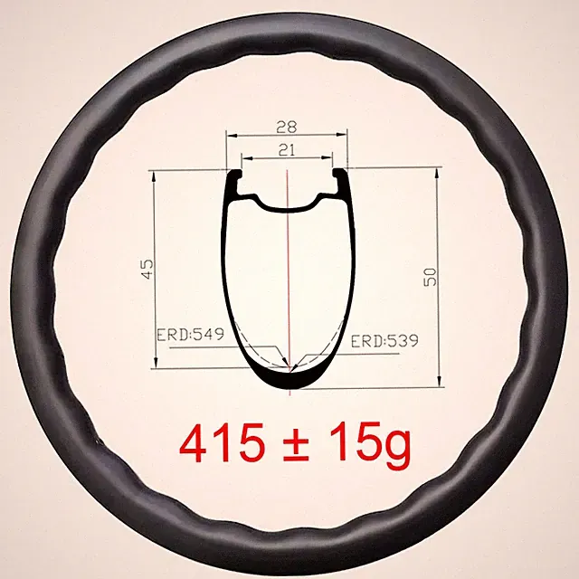 700C Road Bike Carbon Fiber Rim Tubeless Disc Brake Bicycle Wave Wheel 24 Holes