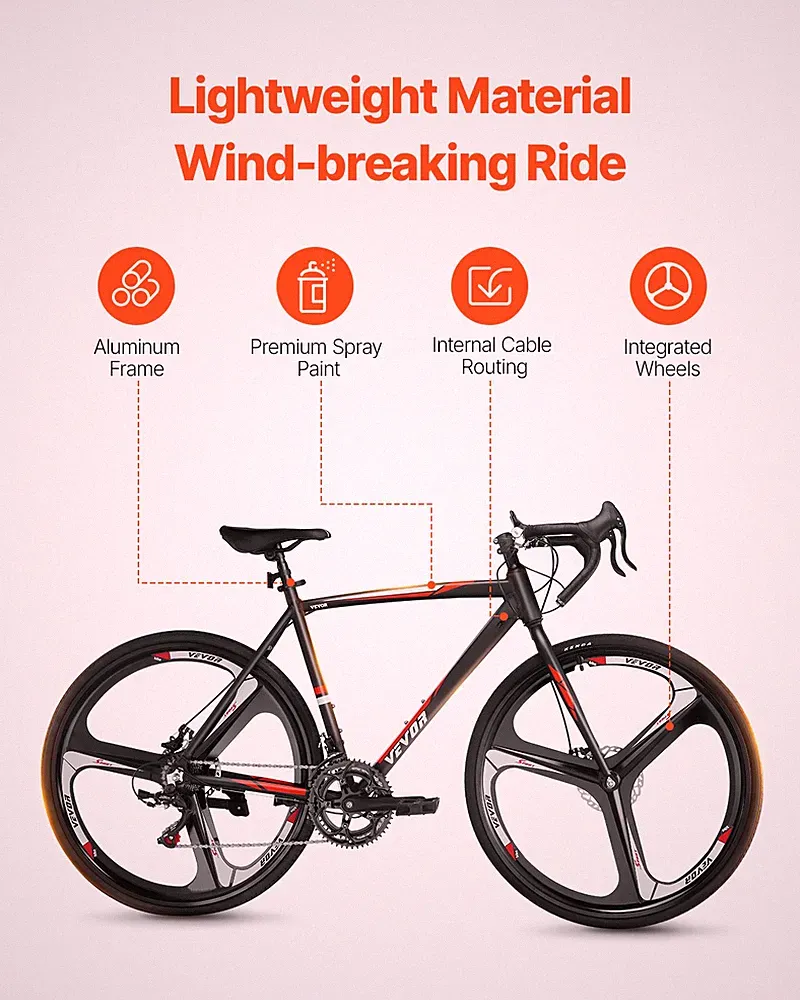 700C Road Bike - SHIMANO 14 Speed Racing Bicycle, City Commuter & Urban Sport Bi