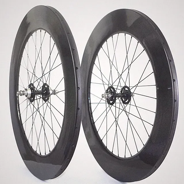 700C Track Bike Fixed Gear Carbon Wheelset Flip Flop Hub 88mmx25mm Clincher