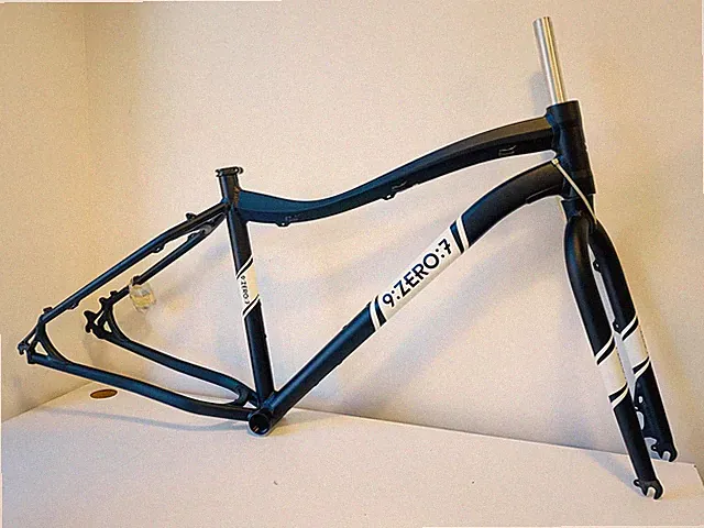 9:ZERO:7 907 Aluminum Fat Bike Frame 7 Fork 2016 19" Large 135/190mm - Black