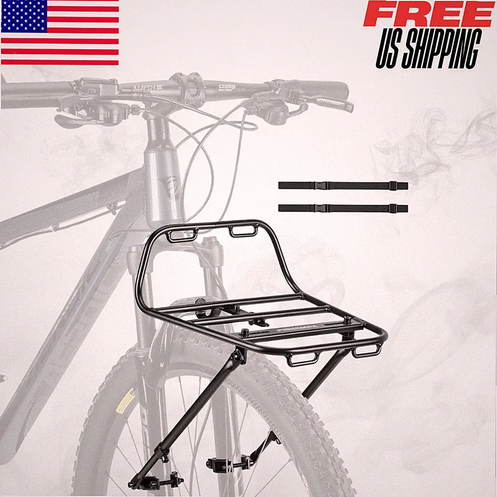 Aluminium Bicycle Front Cargo Pizza Mount Rack W/ Struts For Mountain Bike