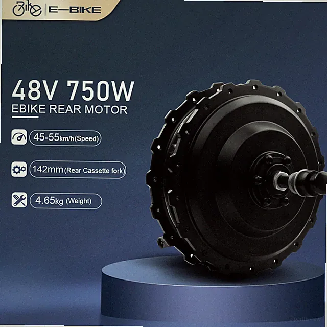 Electric Bike 48V 750W Brushless Gear Rear Cassette Hub Motor 20-29 Inch 700C