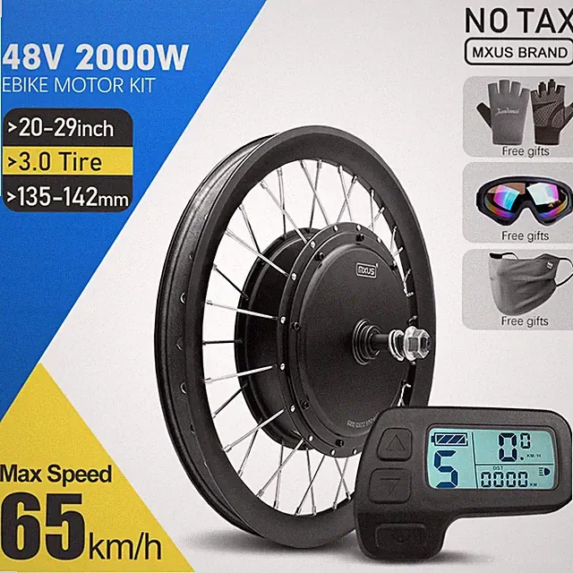 Mountain E-bike 48V 2000W 3.0Tyre Brushless Rear Hub Motor Wheel 20-29Inch 700C