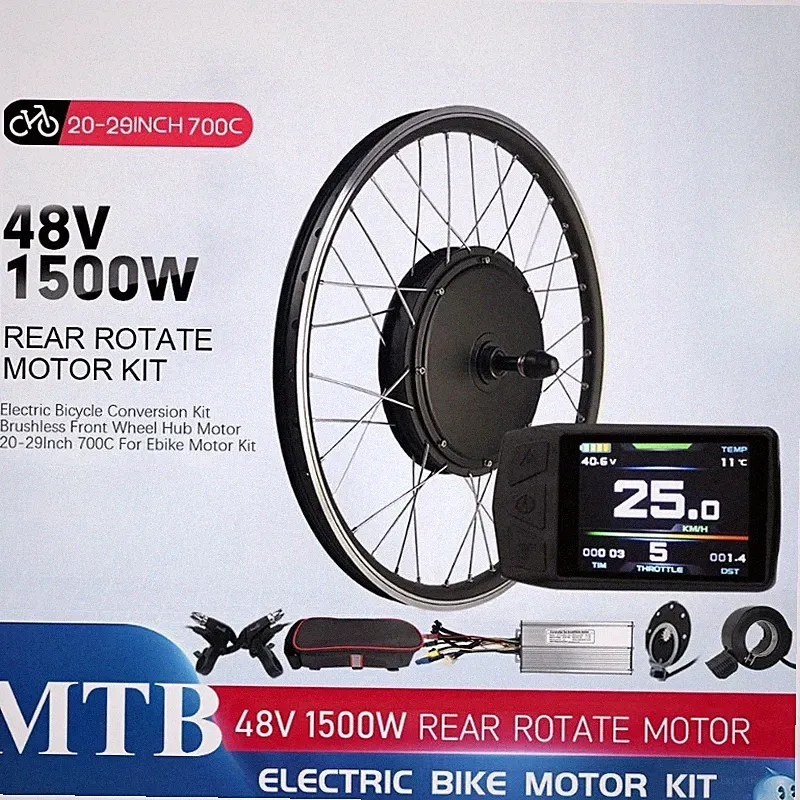 Mountain Electric Bicycle 48V 1500W Rear Rotate Wheel Hub Motor 20-29inch 700C