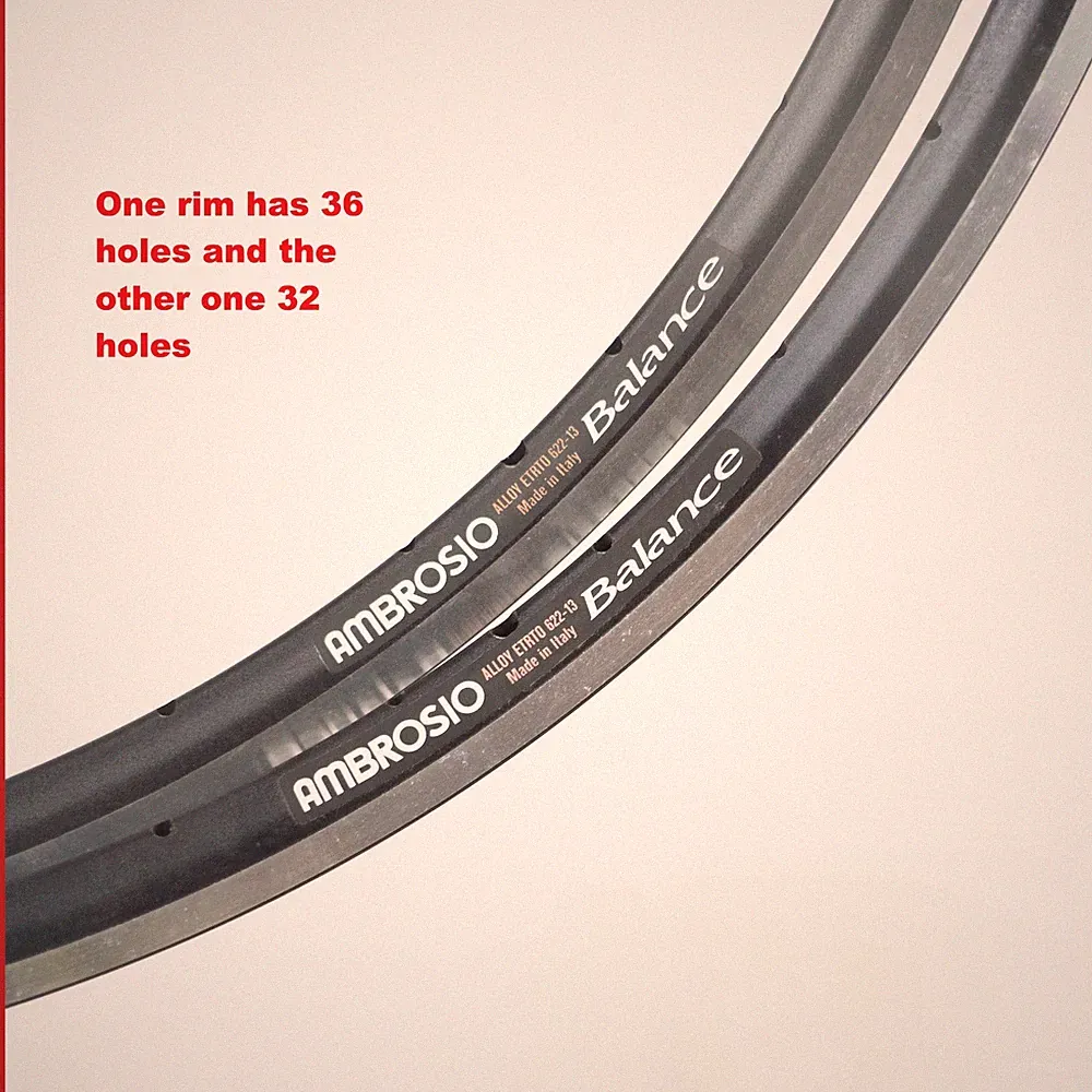 NOS AMBROSIO BALANCE clincher RIMS 28" 700c VINTAGE ROAD BIKE BICYCLE BLACK